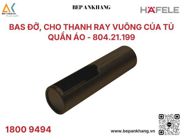 Bas đỡ cho thanh ray vuông của tủ quần áo Hafele - 804.21.199